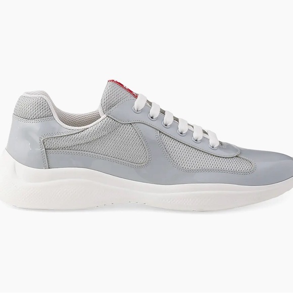 Prada Men\'s Light Gray and White Sneakers